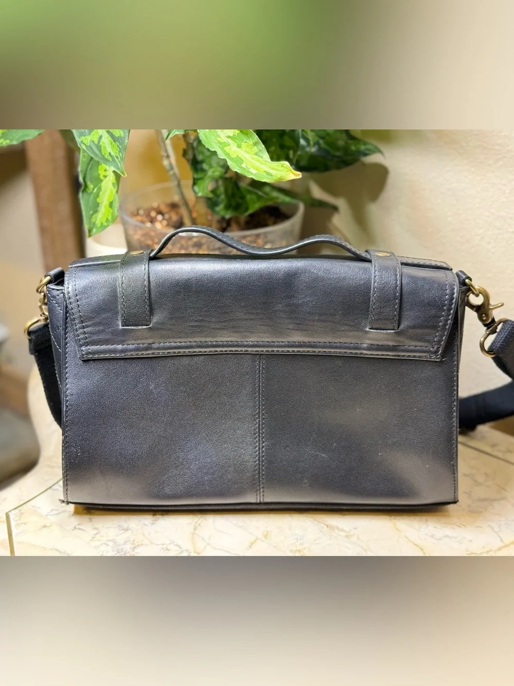 Black Leather Indian motorcycle purse